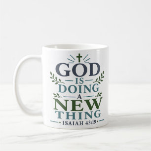 Taza De Café Arte de cita bíblica 'Dios está haciendo una cosa 