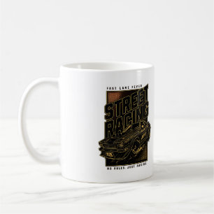 Taza De Café Arte de coche deportivo Retro Fast Lane Fever