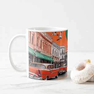 Taza De Café Arte de coches americanos clásicos, Coches antiguo