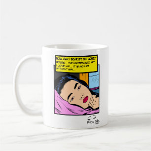 Taza De Café Arte de cómic de romance vintage de horas solitari