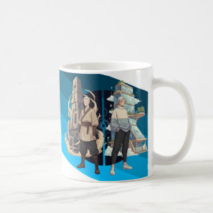 Taza De Café Arte de Contraste entre Arquitectura Antigua y Mod