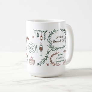 Taza De Café Arte de corona del club de brunch del jardín botán