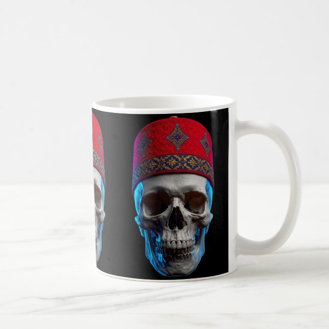Taza De Café Arte de cráneo marroquí (Derecha)