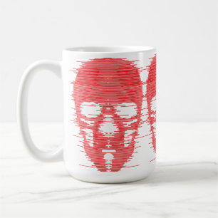 Taza De Café Arte de cráneo rojo con error