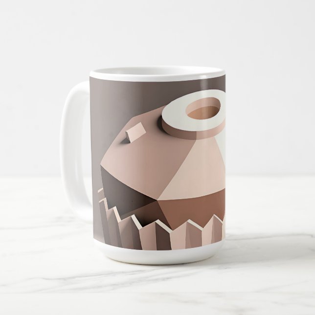 Taza De Café Arte de Cupcake Facetado Geométrico (Anverso izquierdo)