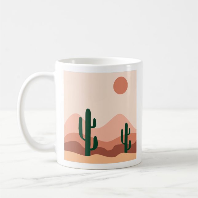 Taza De Café Arte de Desert cactus boho (Izquierda)