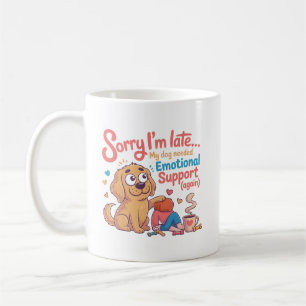 Taza De Café Arte de dibujos animados de apoyo emocional de per