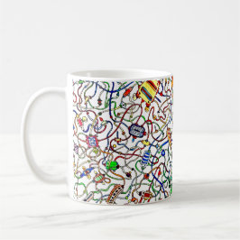 Taza De Café Arte de dibujos animados de cableado eléctrico enr