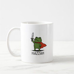 Taza De Café Arte de dibujos animados de rana superhéroe Hazzah