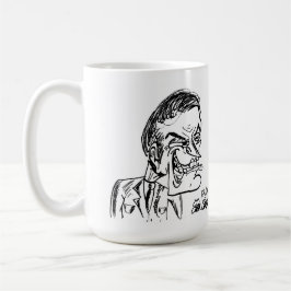 Taza De Café arte de dibujos animados de villano espeluznante