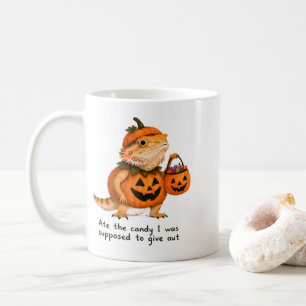 Taza De Café Arte de dragón barbudo calabaza que comió dulces