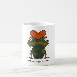 Taza De Café Arte de dragón barbudo de apoyo emocional