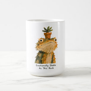 Taza De Café Arte de dragón barbudo emocionalmente estable