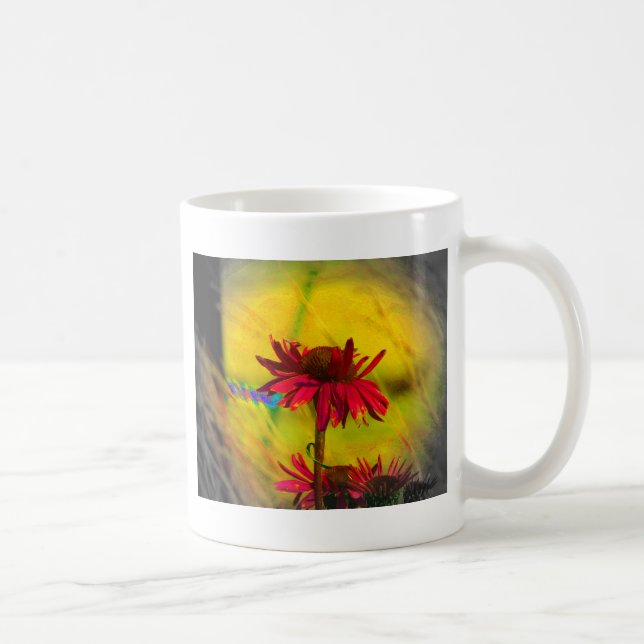 Taza De Café Arte de Echinacea #2 (Derecha)