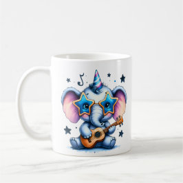 Taza De Café Arte de elefante amante de la música genial