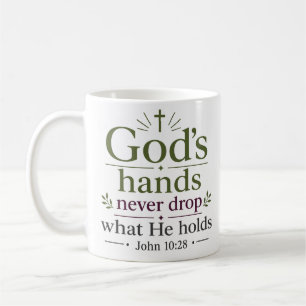 Taza De Café Arte de Escritura Las Manos de Dios Nunca Suelen L