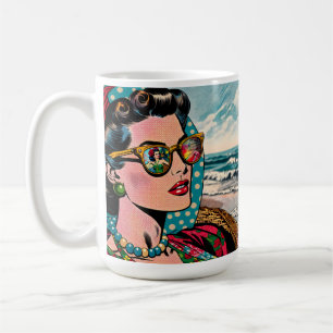 Taza De Café Arte de estilo cómico   Mujer viendo bailarín de h