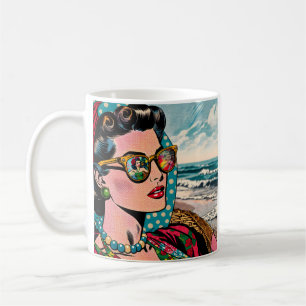 Taza De Café Arte de estilo cómico   Mujer viendo bailarín de h