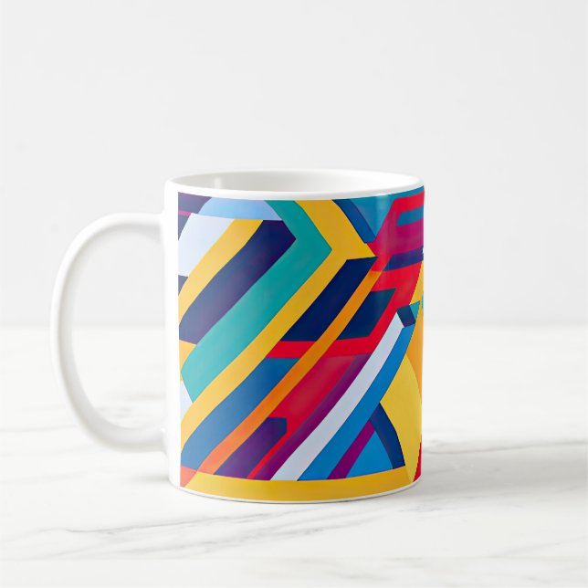 Taza De Café Arte de estilo mondrino moderno Resumen (Izquierda)