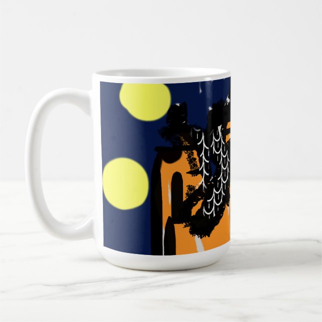 Taza De Café Arte de estrella de lobo (Izquierda)