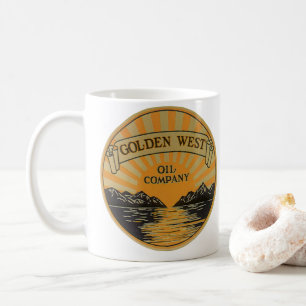 Taza De Café Arte de etiqueta de producto vintage, Golden West 