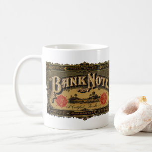 Taza De Café Arte de etiquetas de cigarros vintage, nota de ban