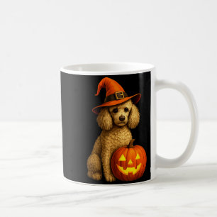 Taza De Café Arte de familia de perro con sombrero de bruja de