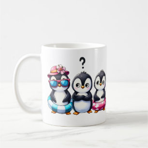 Taza De Café Arte de familia de trío de pingüinos lindos