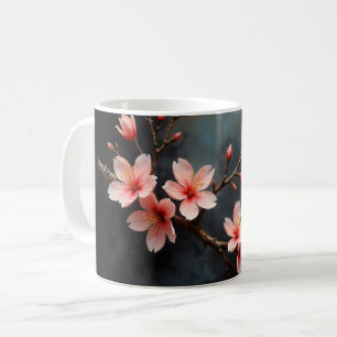 Taza De Café Arte de Flor de Melocotón Vietnamita