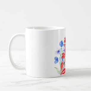 Taza De Café Arte de Flor y Hojas Elegante   Minimalista 