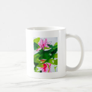 Taza De Café Arte de flores acuáticas abstractas