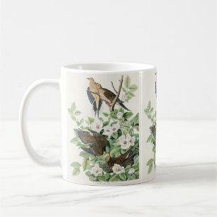Taza De Café Arte de flores de aves de Audubon vintage paloma l