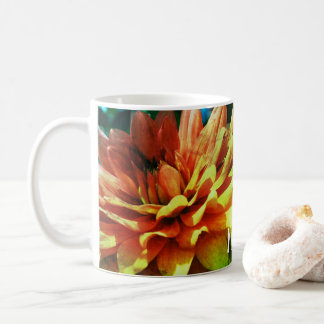 Taza De Café Arte de flores de Dahlia personalizado