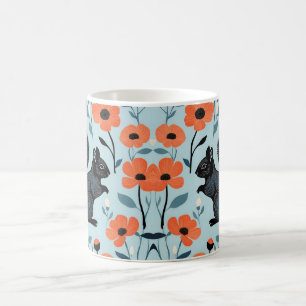 Taza De Café Arte de flores de primavera de ardilla