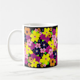 Taza De Café Arte de flores luminosas abstractas