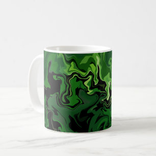 Taza De Café Arte de flujo verde abstracto