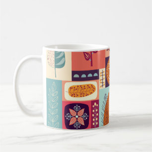 Taza De Café Arte de fondo vintage decorativo otoñal