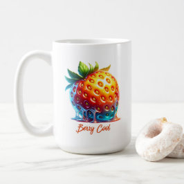 Taza De Café Arte de fresa derretida y goteante