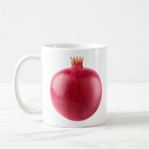 Taza De Café Arte de Fruta de Granada Roja Entera Fresca Comida