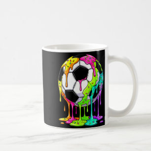 Taza De Café Arte de fútbol con goteo colorido Ilustración de d