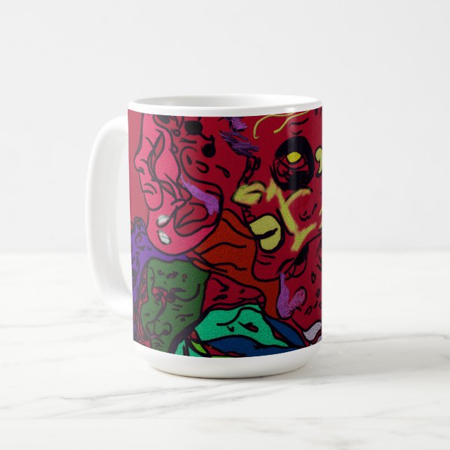 Taza De Café Arte de galaxia de luna abstracta (Anverso izquierdo)