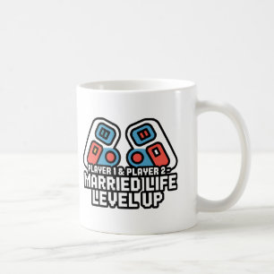Taza De Café Arte de Gamer de Nivel de Vida Matrimonial