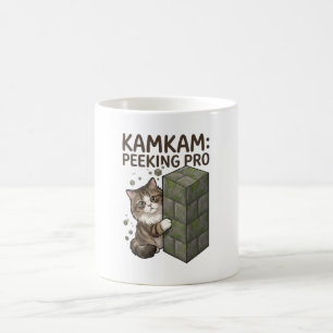 Taza De Café Arte de gato de bloque de píxel divertido KAMKAM P