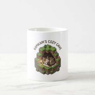 Taza De Café Arte de gato voxel de la acogedora cueva de KAMKAM