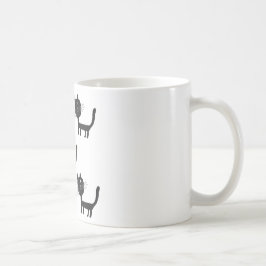 Taza De Café Arte de gatos negros lindo Mug