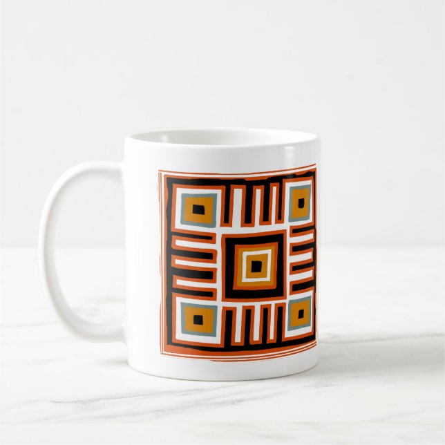 Taza De Café arte de geometría abstracta africana (Izquierda)