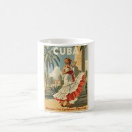 Taza De Café Arte de glamour de viaje a Cuba vintage paraíso ca