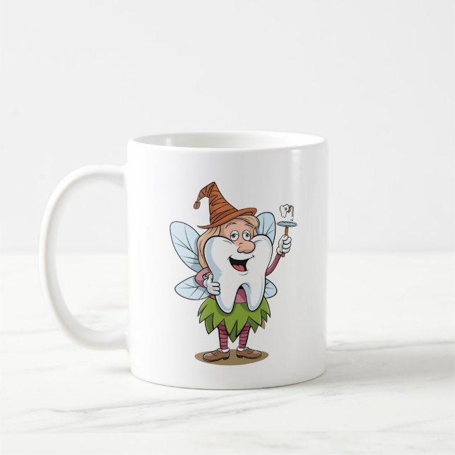 Taza De Café Arte de hadas de dientes mágicos (Izquierda)