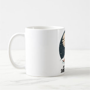 Taza De Café Arte de Halloween de Bruja Retro Esquiando
