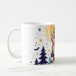 Taza De Café Arte de Halloween de Luna Llena Aullando Lobo Huma